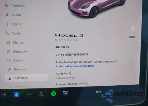 2020 Tesla Model 3 из США, поврежденный, VIN 5YJ3E1EA3LF598905